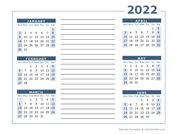 2022 Blank Two Page Calendar Template For 2022  Free Printable Templates within Fiscal Year Calendar 2022 2022 Printable