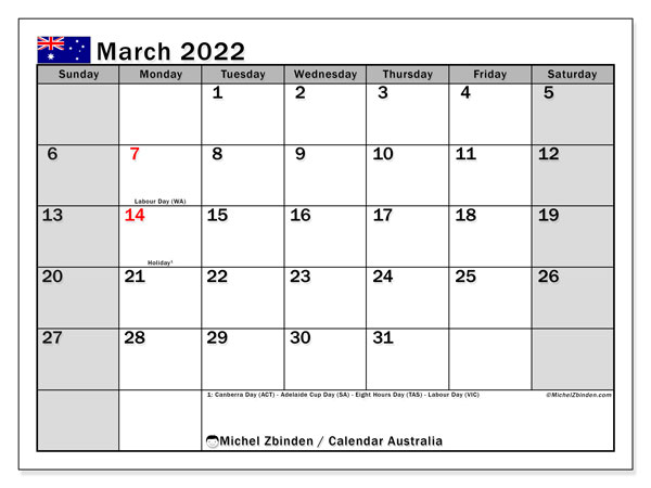 2022 Calendar Australia : August 2022 Calendars Â€Œpublic Holidaysâ with Firefighter Calendar 2022 Printable