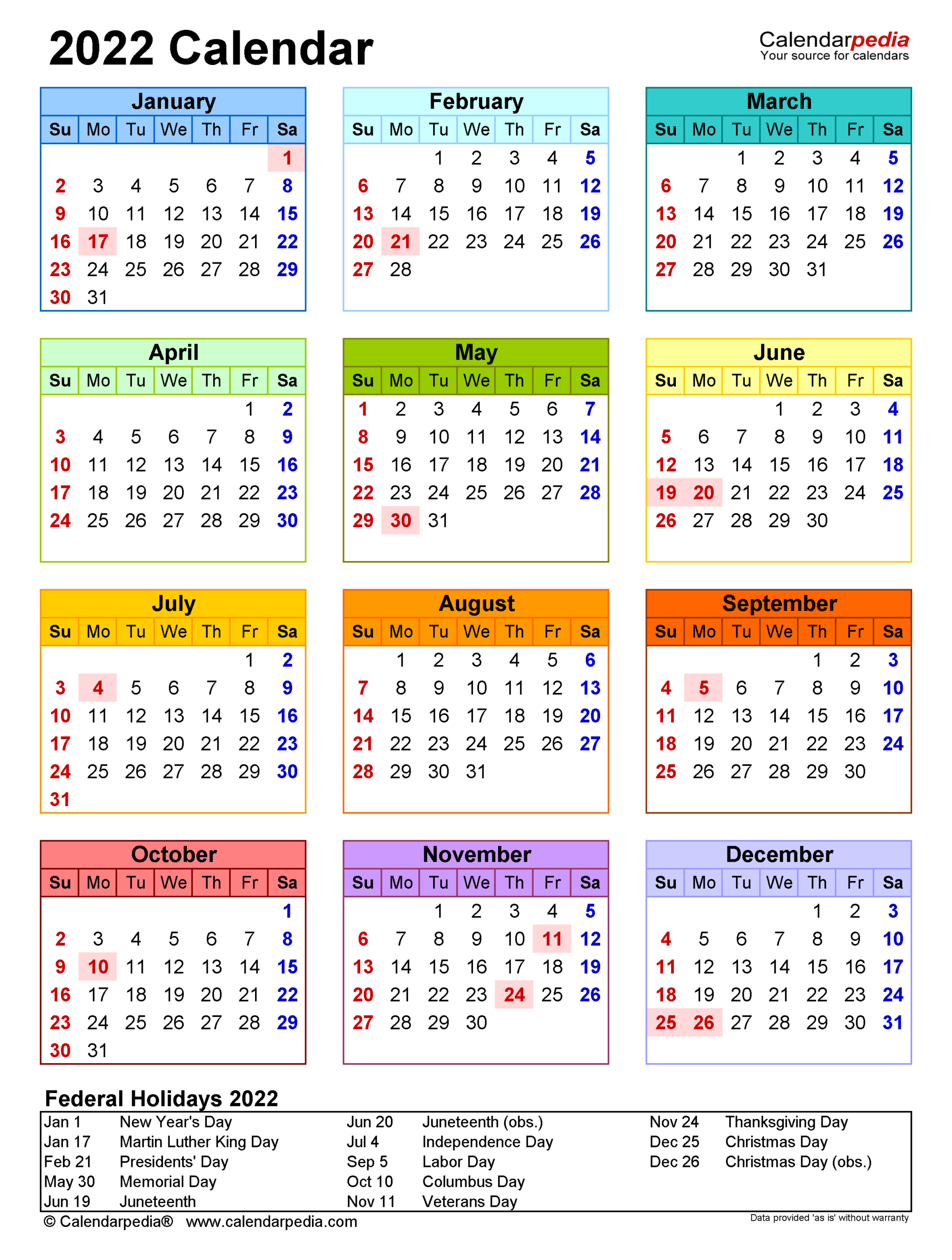 2022 Calendar  Free Printable Pdf Templates  Calendarpedia regarding Fiscal Year Calendar 2022 2022 Printable
