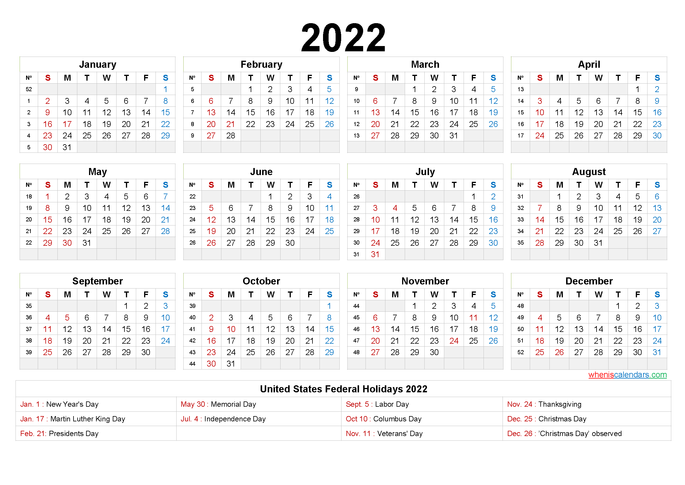 2022 Calendar Printable One Page  9 Templates  Free Printable 2021 with Next Year Calendar 2022