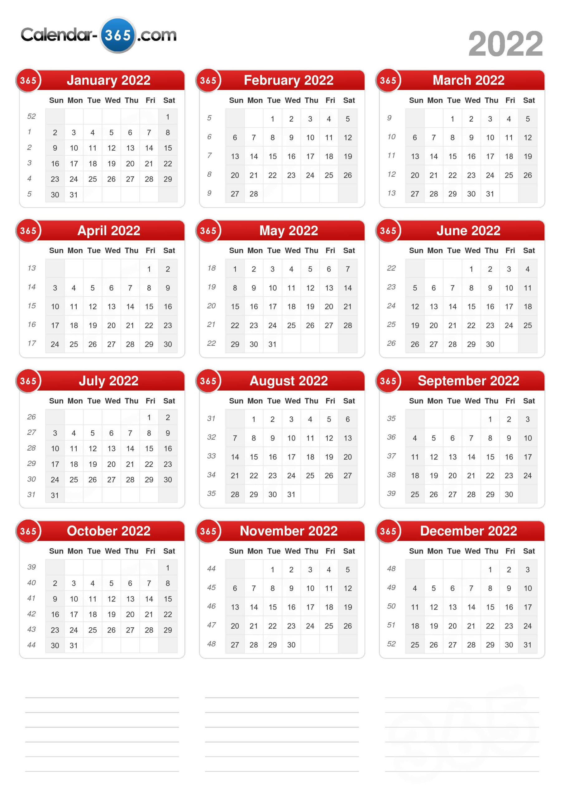 2022 Calendar regarding Calendar By Calendar Week 2022