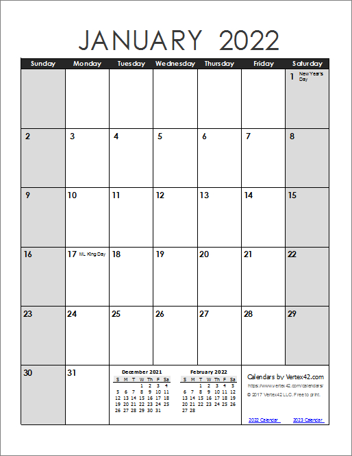 2022 Calendar Templates And Images intended for Large Free Printable 2022 Months