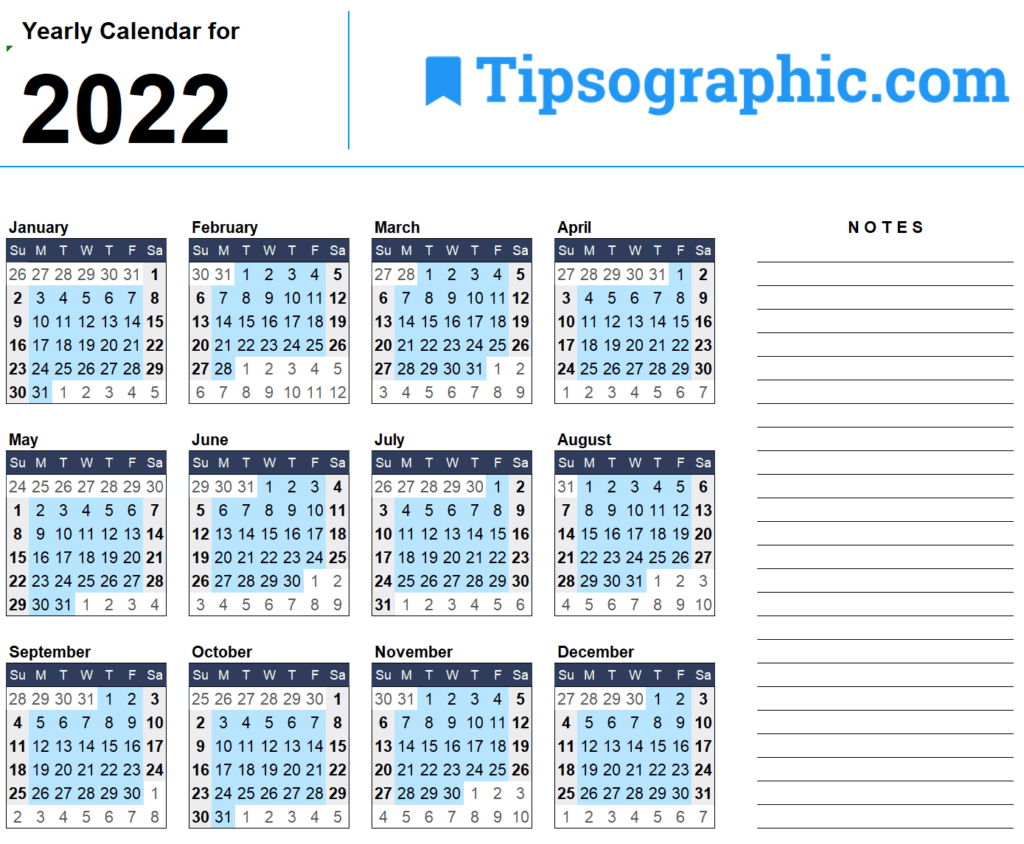 2022 Calendar Templates &amp; Images | Tipsographic with regard to Google Free Calendar 2022