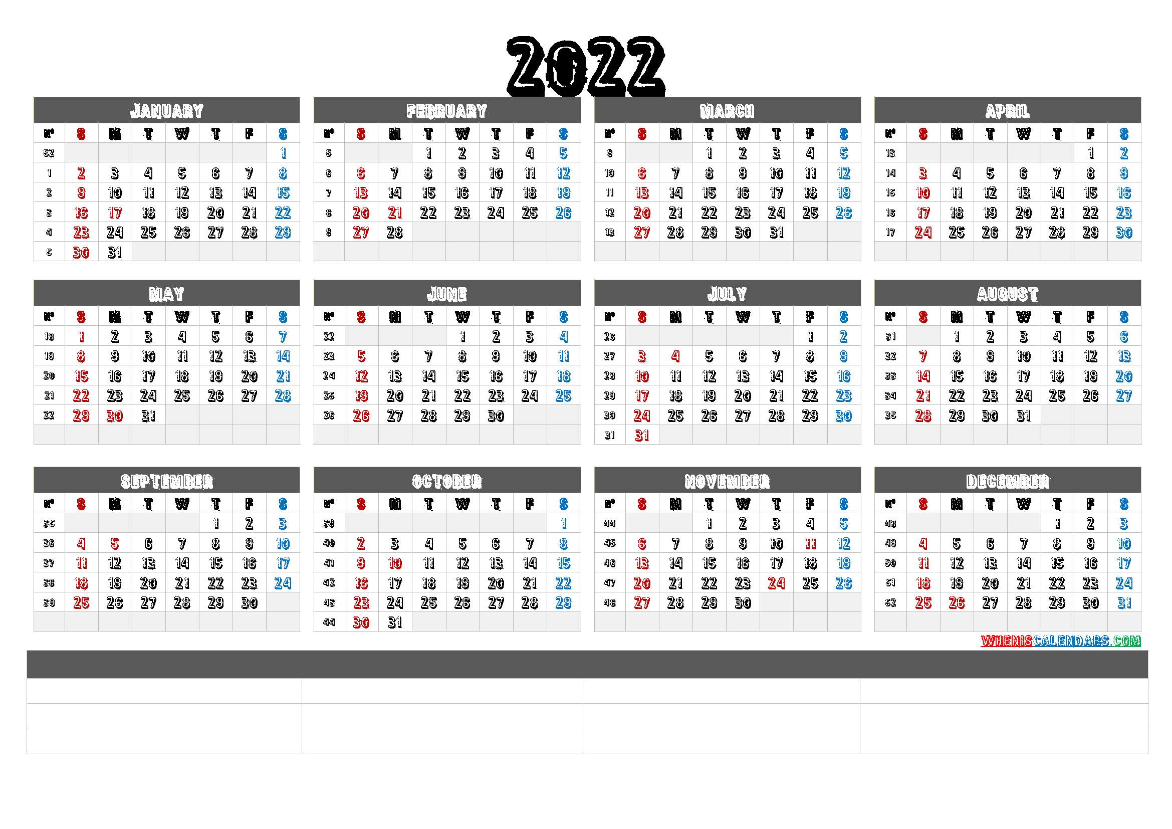2022 Calendar With Week Numbers Printable  Calendraex within Next Year Calendar 2022