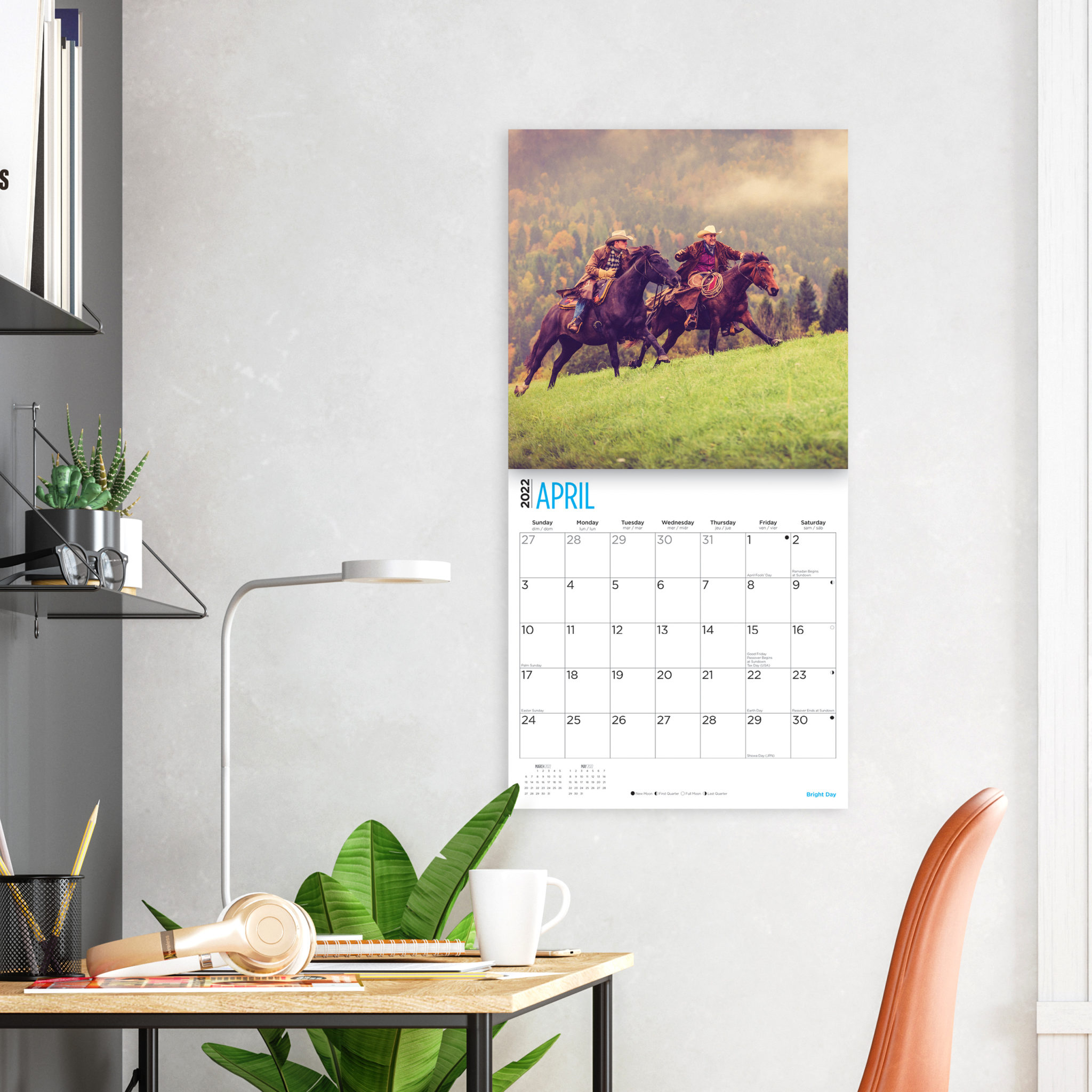 2022 Cowboys Wall Calendar By Bright Day, 12 X 12 Inch  Bright Day with regard to Time And Date Calendar 2022