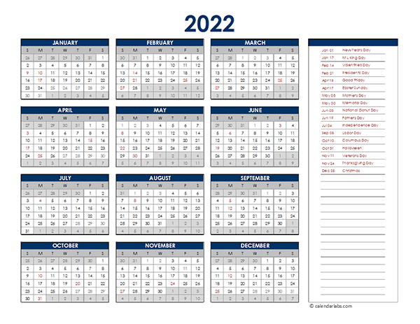 2022 Excel Yearly Calendar  Free Printable Templates pertaining to Google Free Calendar 2022