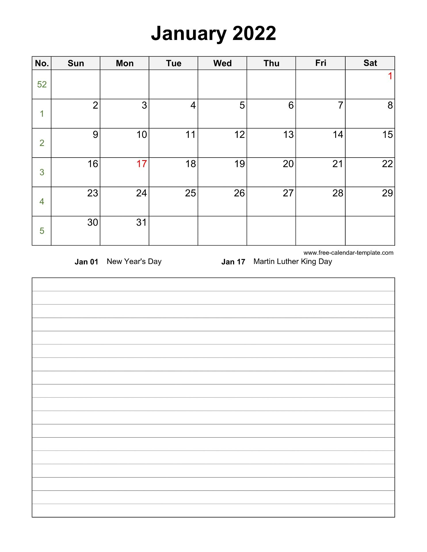 2022 Printable Calendar Vertical : Monthly Calendar 2022 | Free with Blank 2022 Calendar Printable Free Pdf