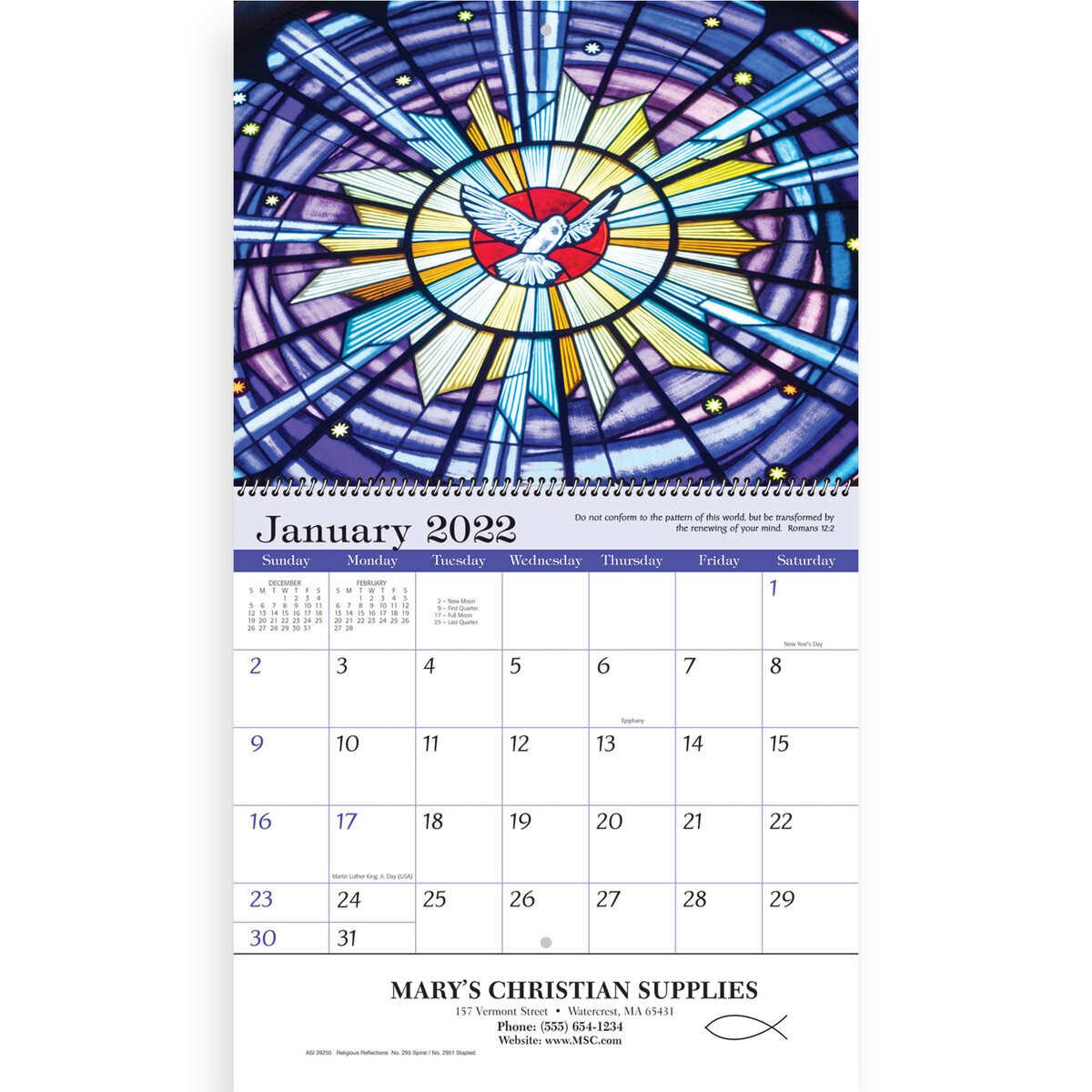 2022 Religious Reflections Wall Calendar  Spiral  Religious regarding Calender 2022 Wall Calendar