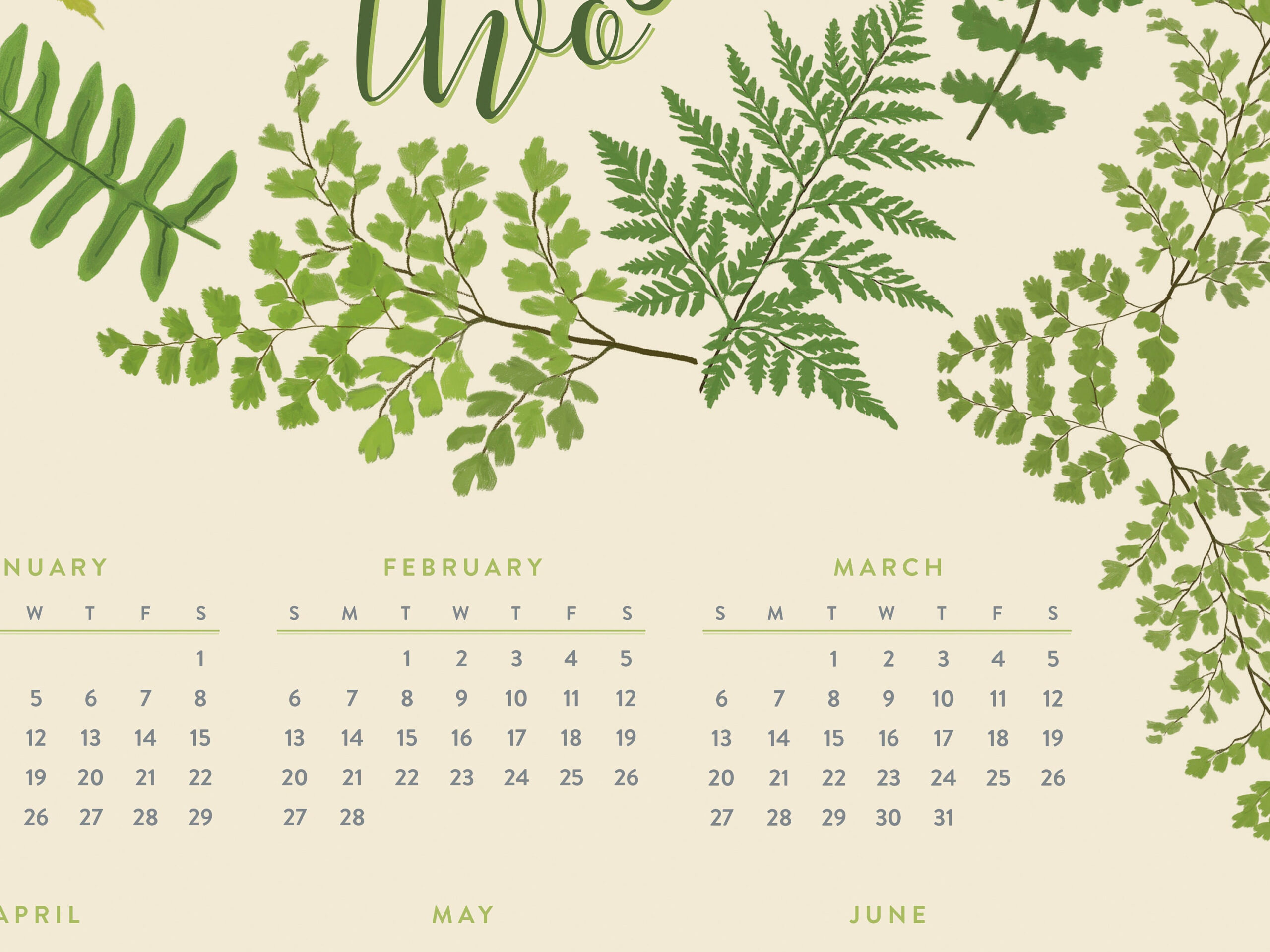 2022 Wall Calendar Yearataglance Calendar 2022 Fern | Etsy for At A Glance Wall Calendar 2022