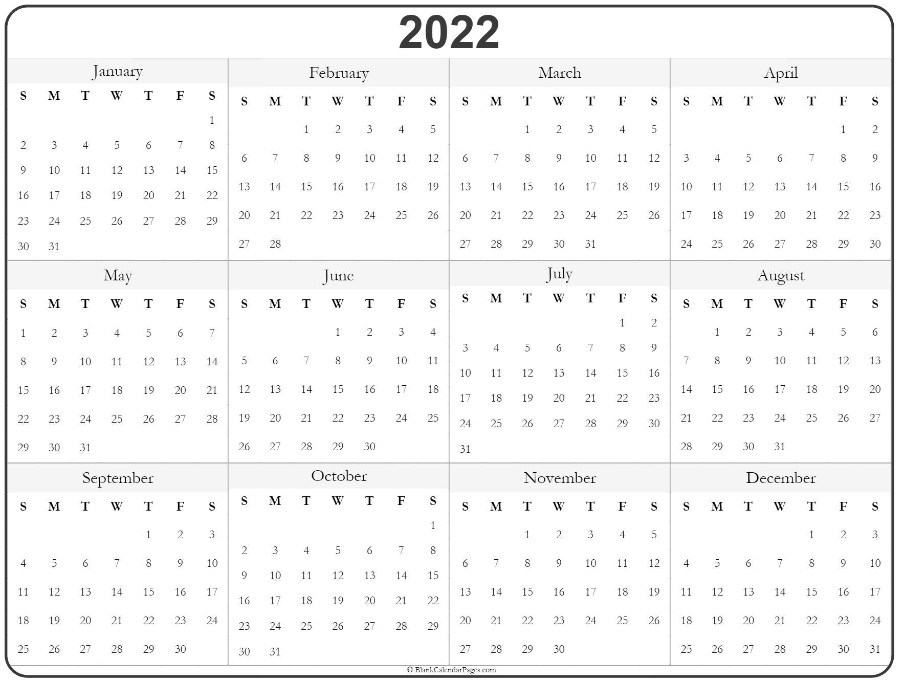 2022 Year Calendar | Yearly Printable inside Army Holiday Calendar 2022