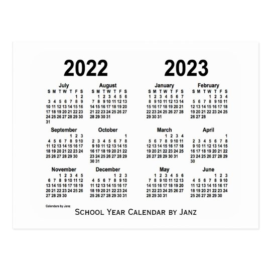 20222023 White Year School Calendar By Janz Postcard | Zazzle.ca throughout School Calendar 2022 Kzn Pdf