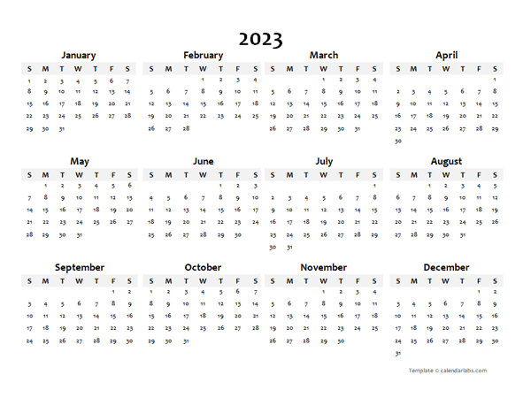 2023 Yearly Blank Calendar Template  Free Printable Templates pertaining to Background March Calendar 2023