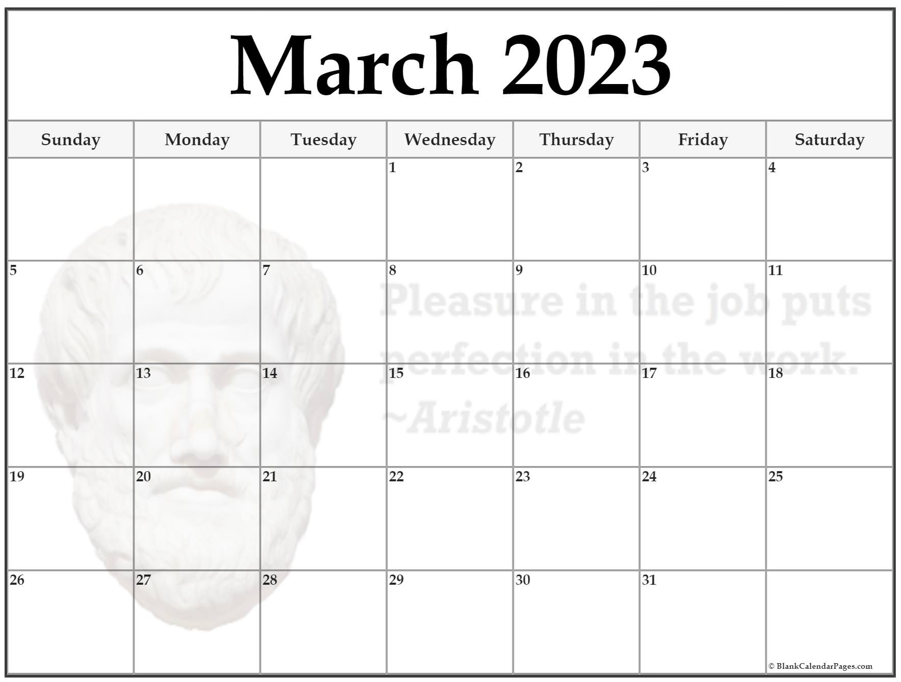 24+ March 2023 Quote Calendars with March 2023 Motivational Quote Printable Clander