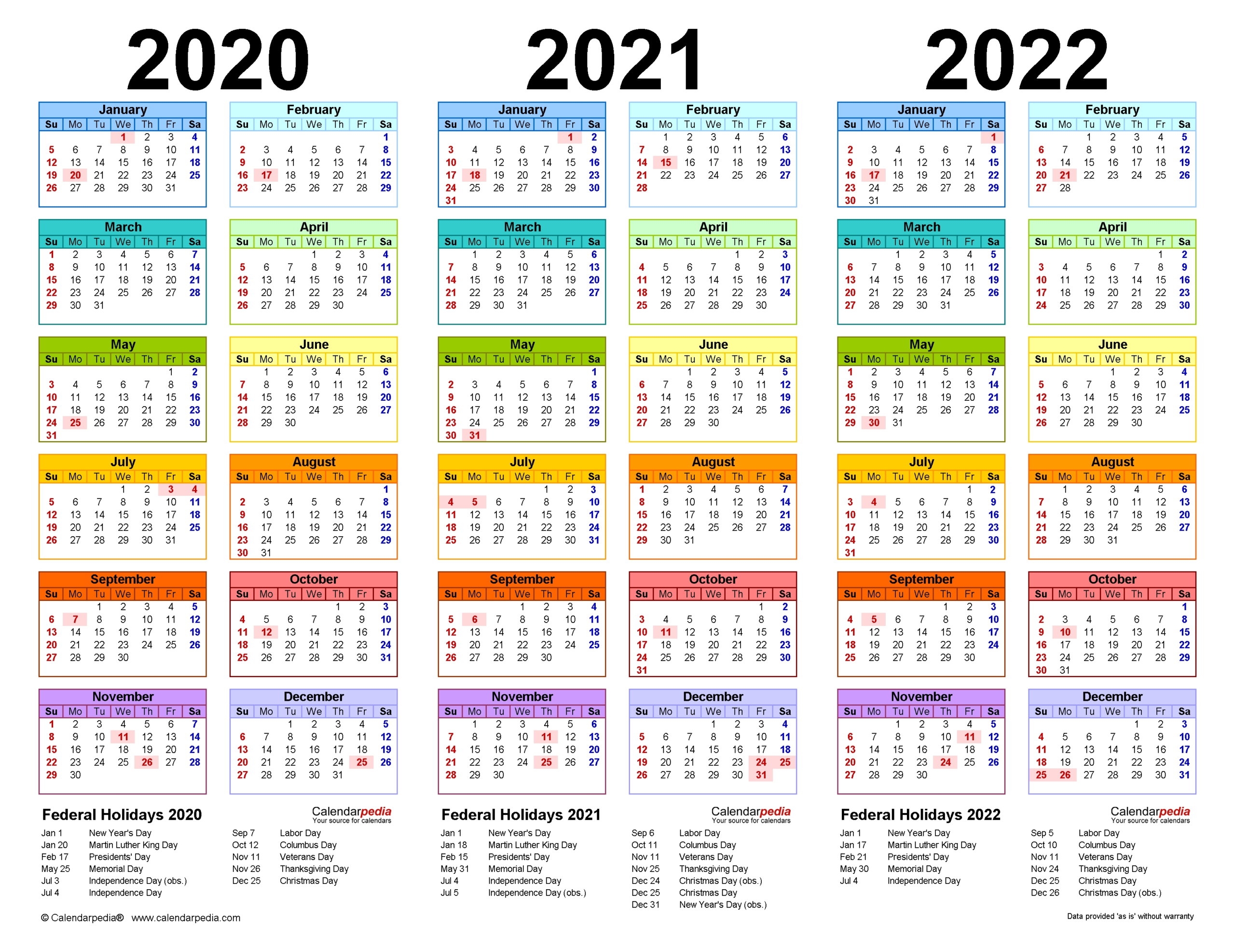 3 Year Calendar At A Glance | Month Calendar Printable within Year At A Glance Calendar 2022