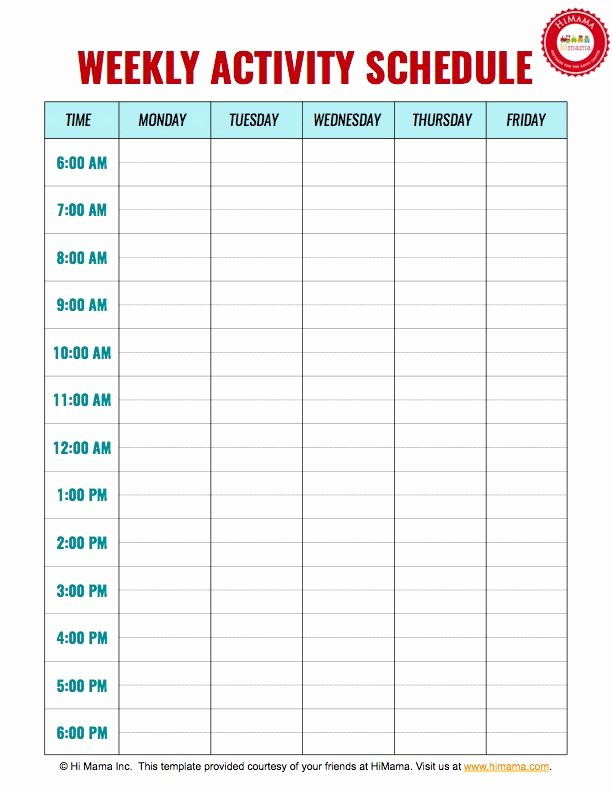 41 Monday Through Friday Hourly Calendar | Ufreeonline Template with regard to Schedule Mondy To Friday