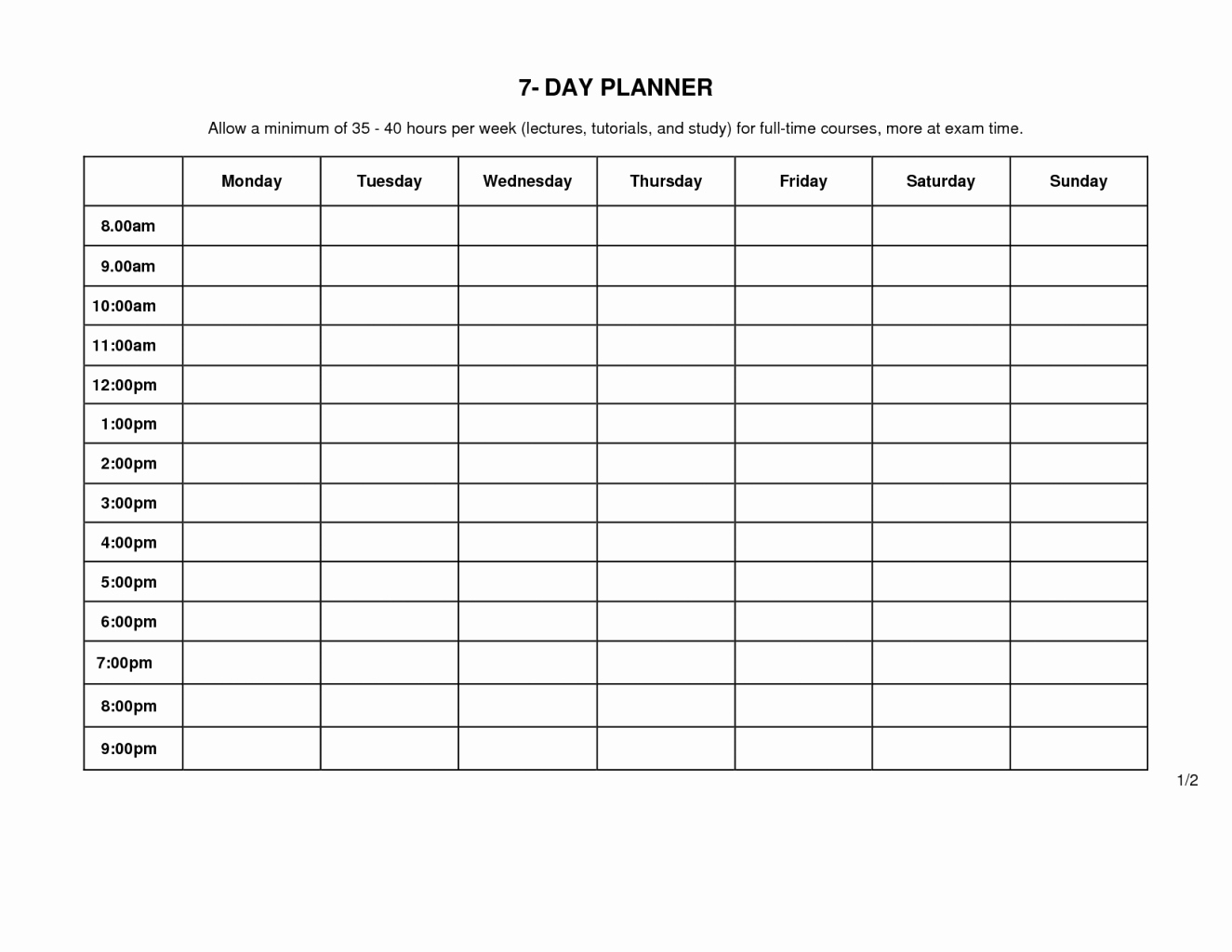 5 Day Week Printable Schedules | Example Calendar Printable within Printable Calendar Time And Date
