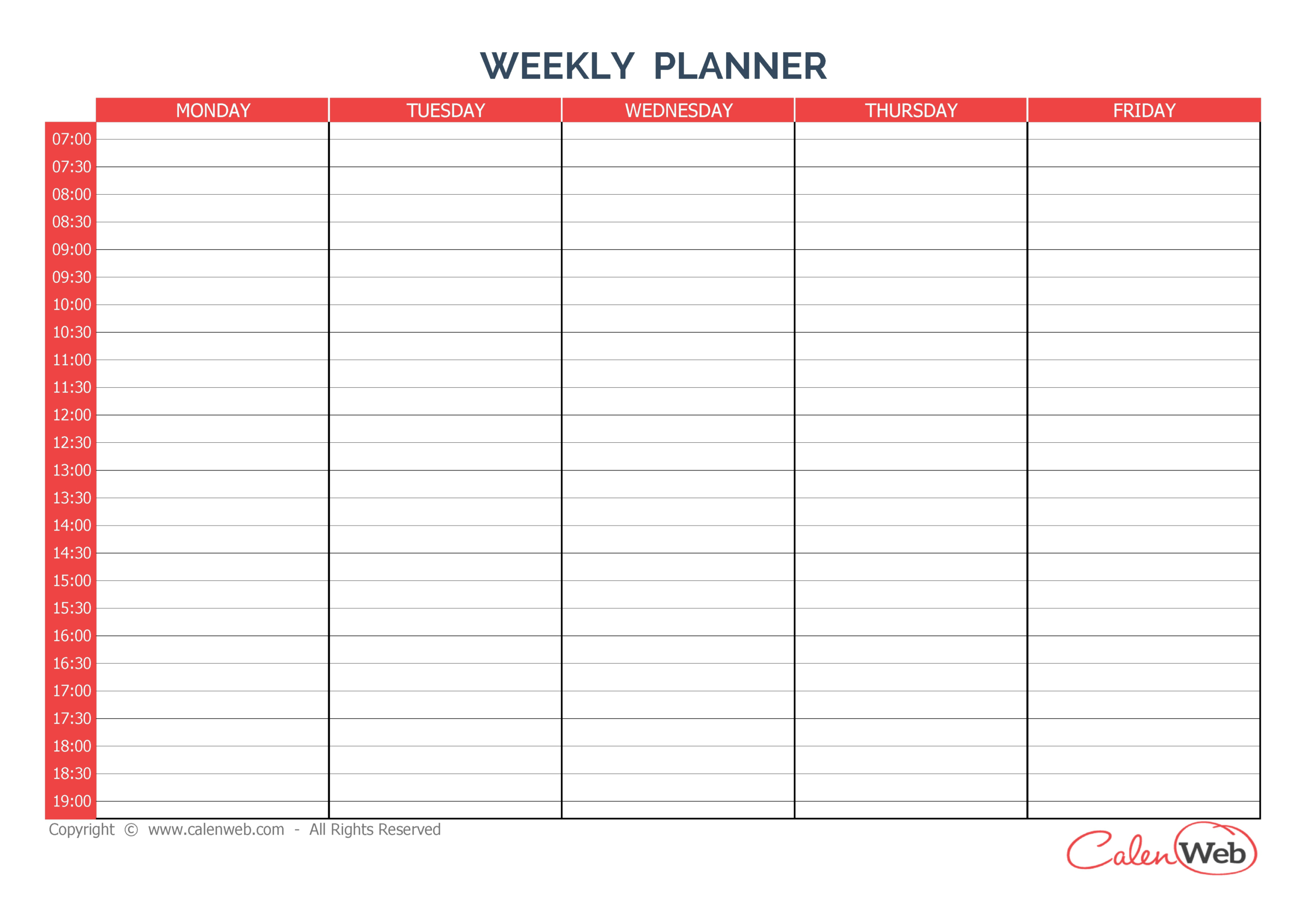 5 Day Weekly Calendar Printable | Example Calendar Printable with Printable Calendar Time And Date