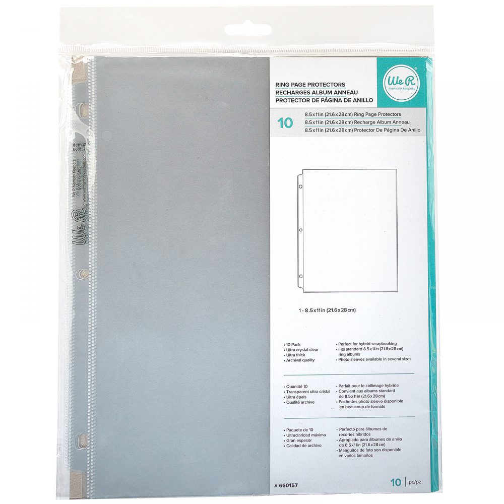 8.5 X 11 Ring Page Protectors 10 Pack We R Memory Keepers with regard to 8.5” X 11” Page