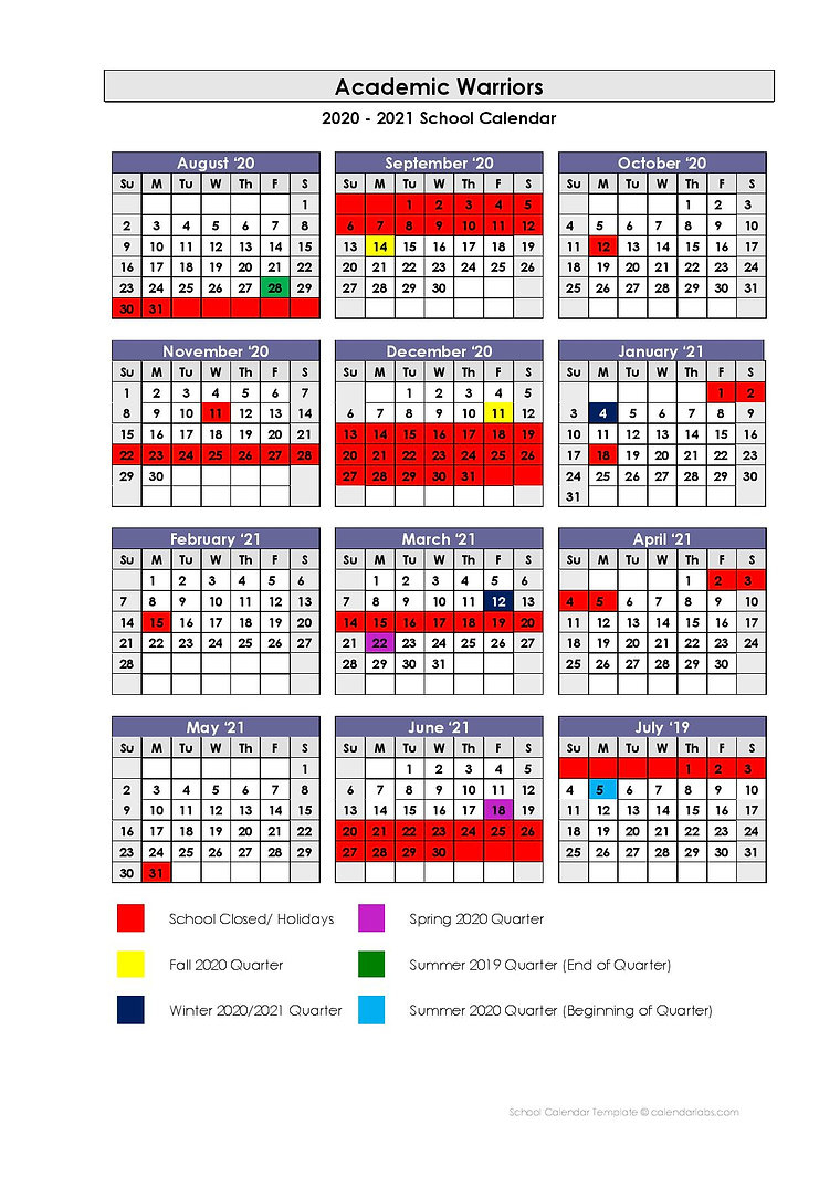 Academic Warriors School Calendar regarding 2022 Qld School Calendar Printable