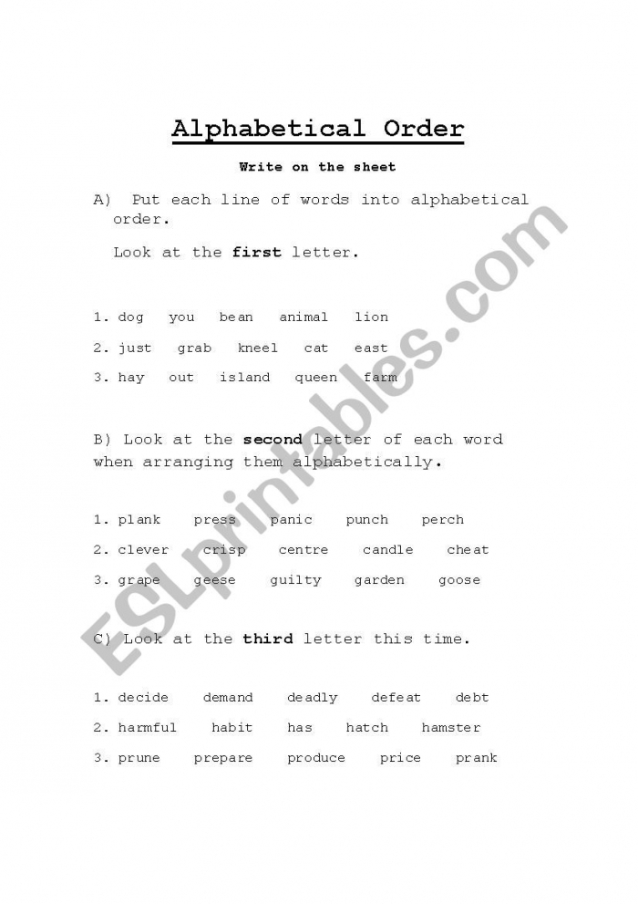 Alphabetical Order To The Third Letter Worksheets Worksheets Core pertaining to Mcgeer Criteria 2022 Worksheet