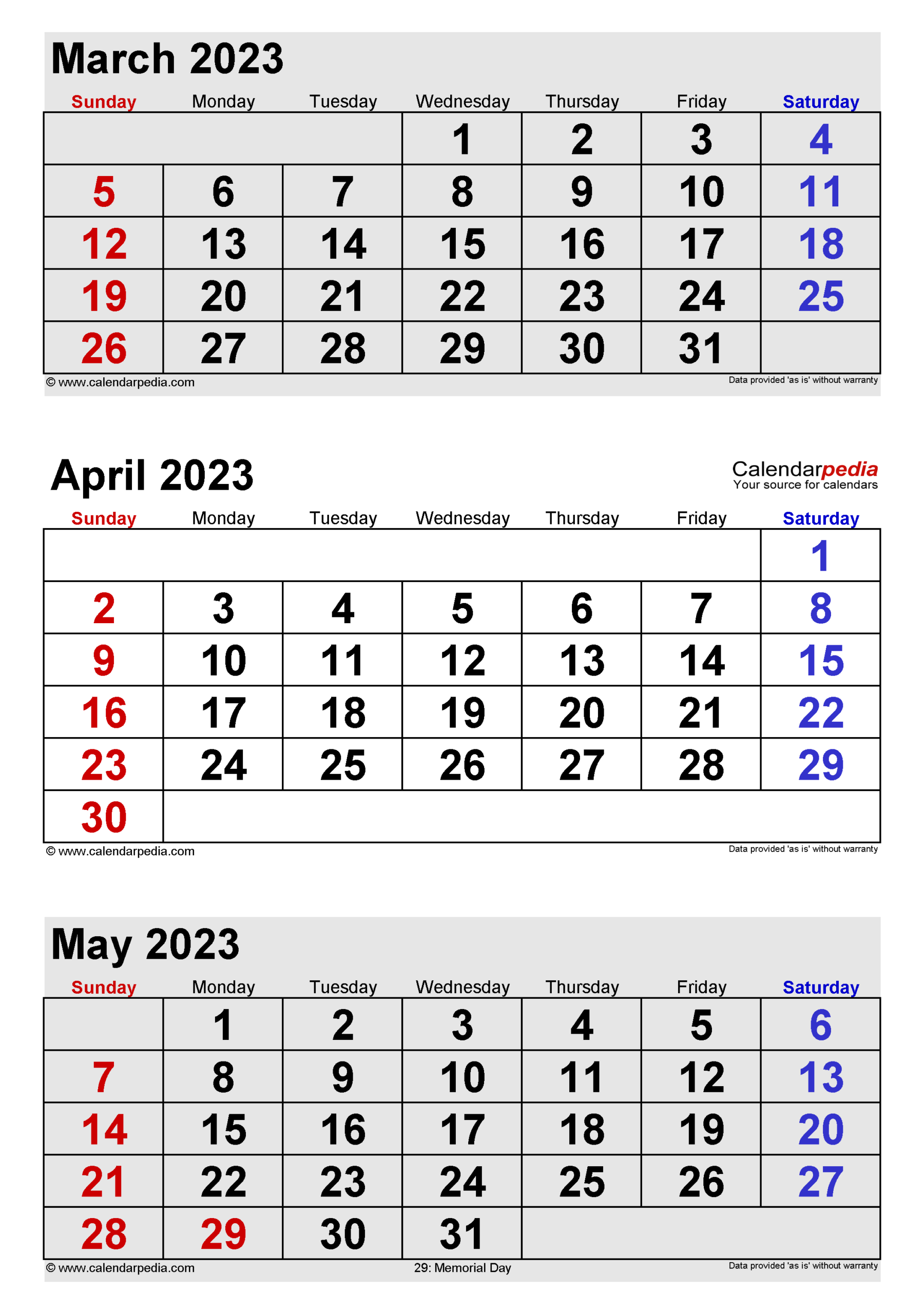 April 2023 Calendar | Templates For Word, Excel And Pdf for Free Vertical Printable Calendars For April 2023 Calendar Holiday Usa 2023