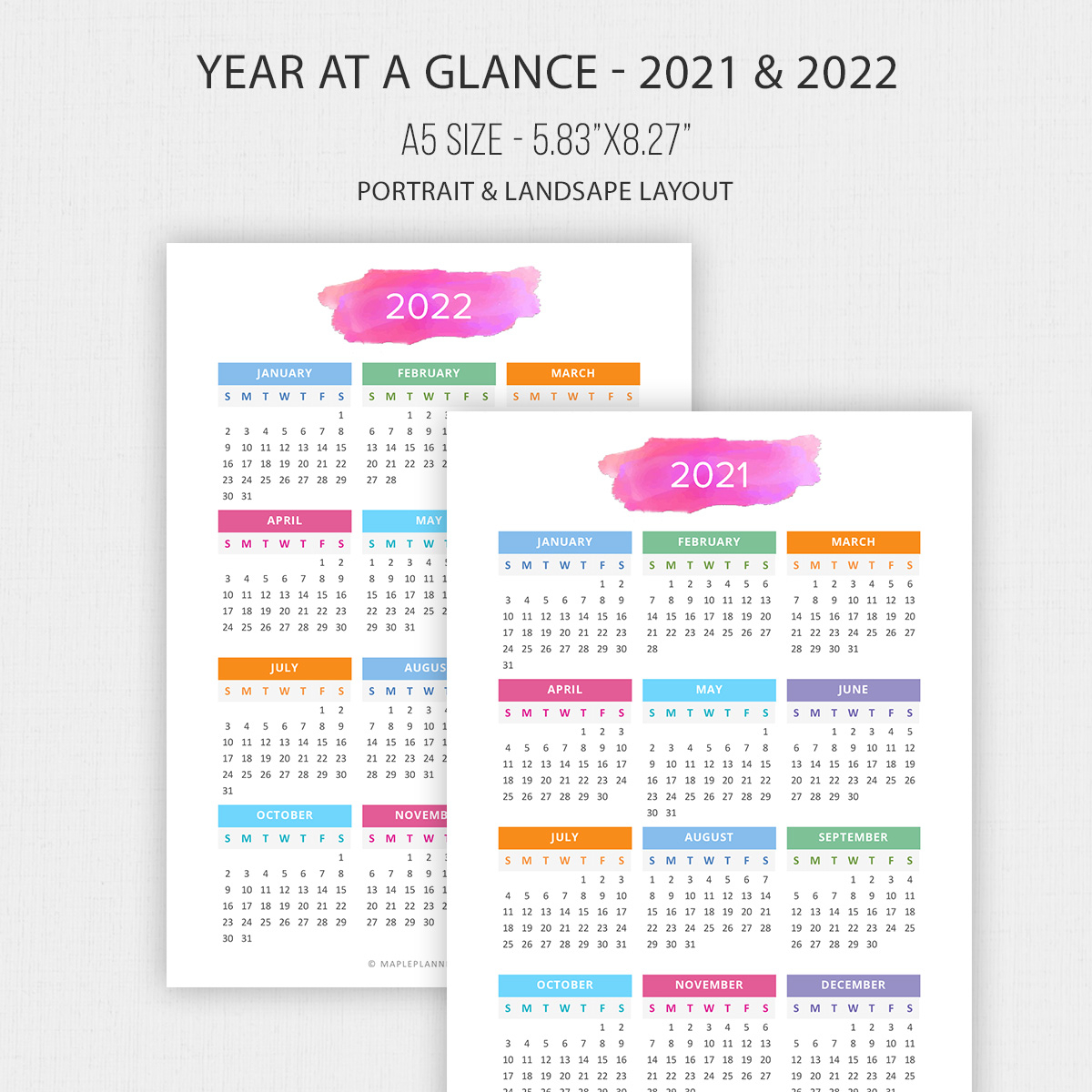 At A Glance Calendar 2021 in 2022 Year At A Glance