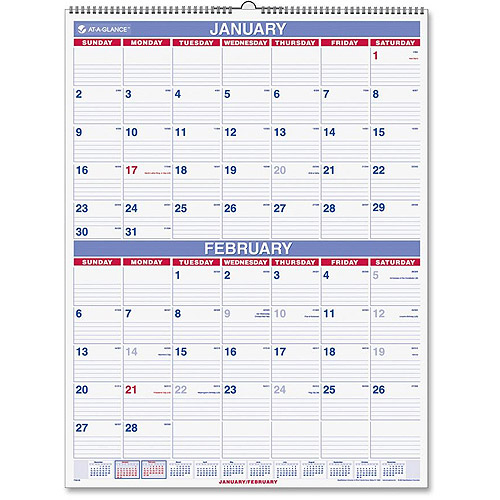 Ataglance 2Monthsperpage Wall Calendar  Walmart  Walmart inside At A Glance Calendars