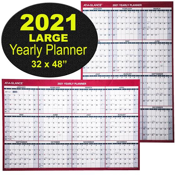Ataglance Pm32628 2021 Yearly Planner, Large Dry Erase Wall Calendar for Free Yearly Planner Wall Calendar