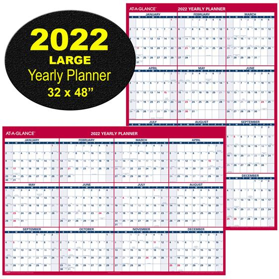 Ataglance Pm32628 2022 Yearly Planner, Large Dry Erase Wall Calendar with At A Glance Wall Calendar 2022