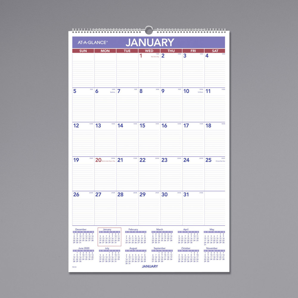Ataglance Pm428 20&quot; X 30&quot; Monthly January 2022  December 2022 in At A Glance Wall Calendar 2022