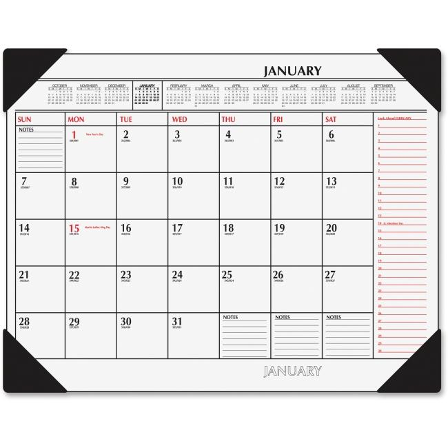 Ataglance Twocolor Monthly Desk Pad Calendar, 22 X 17, 2017 for At A Glance Calendars