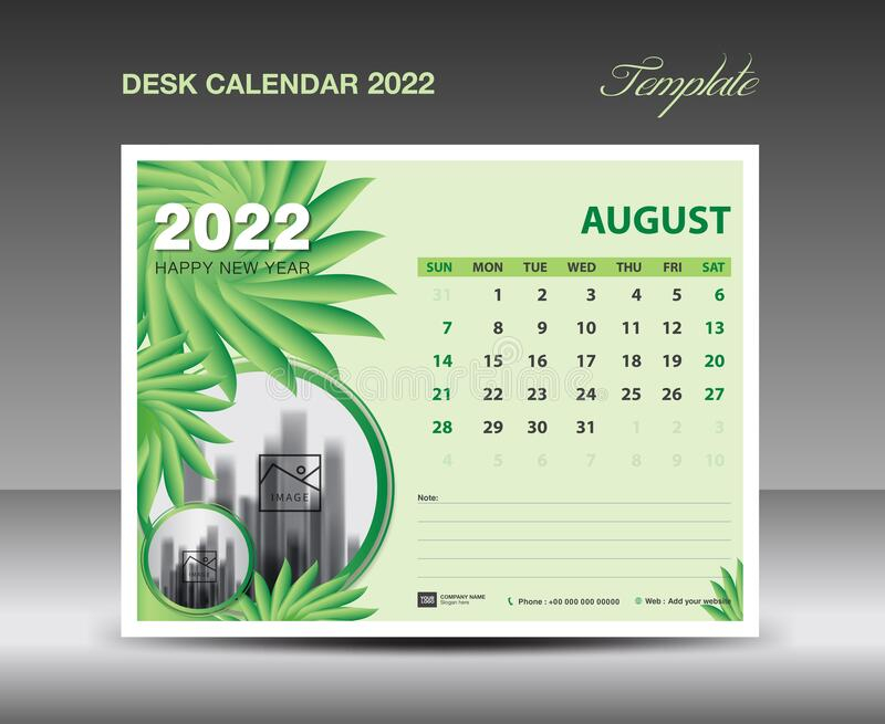 August Desktop Calendar 2022 Clipart Free  Calendar 2022 inside 2022 Desk Top Calendar Free