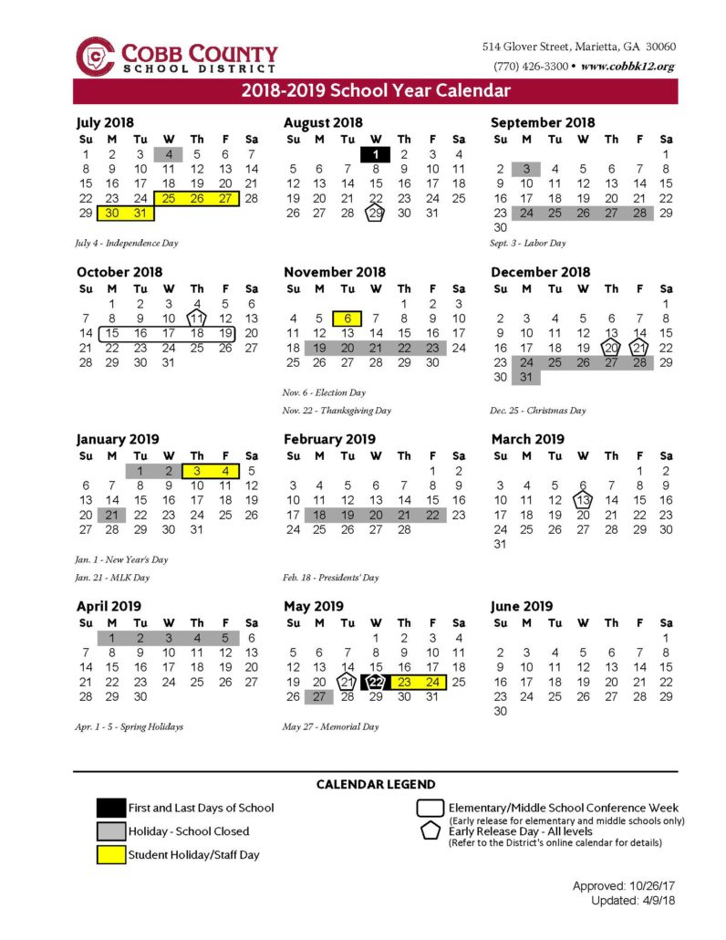 Back To School Around West Cobb &amp; Paulding County 2018 with regard to Cobb County School Calendar
