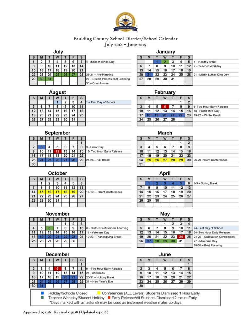 Back To School Around West Cobb &amp; Paulding County 2018 within Cobb County School Calendar