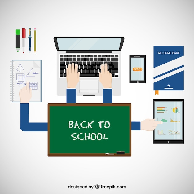 Back To School Desk Vector | Free Download with To Desk Free Download
