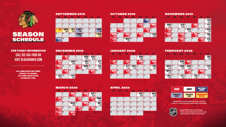 Blackhawks Wallpapers Chicago Blackhawks | Printable Schedule within Free Printable Weekly Football Schedules 2022