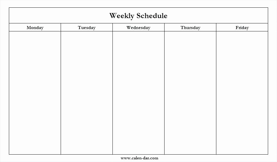 Blank Calender Monday Through Friday | Ten Free Printable Calendar 2020 regarding Monday To Friday Schedule