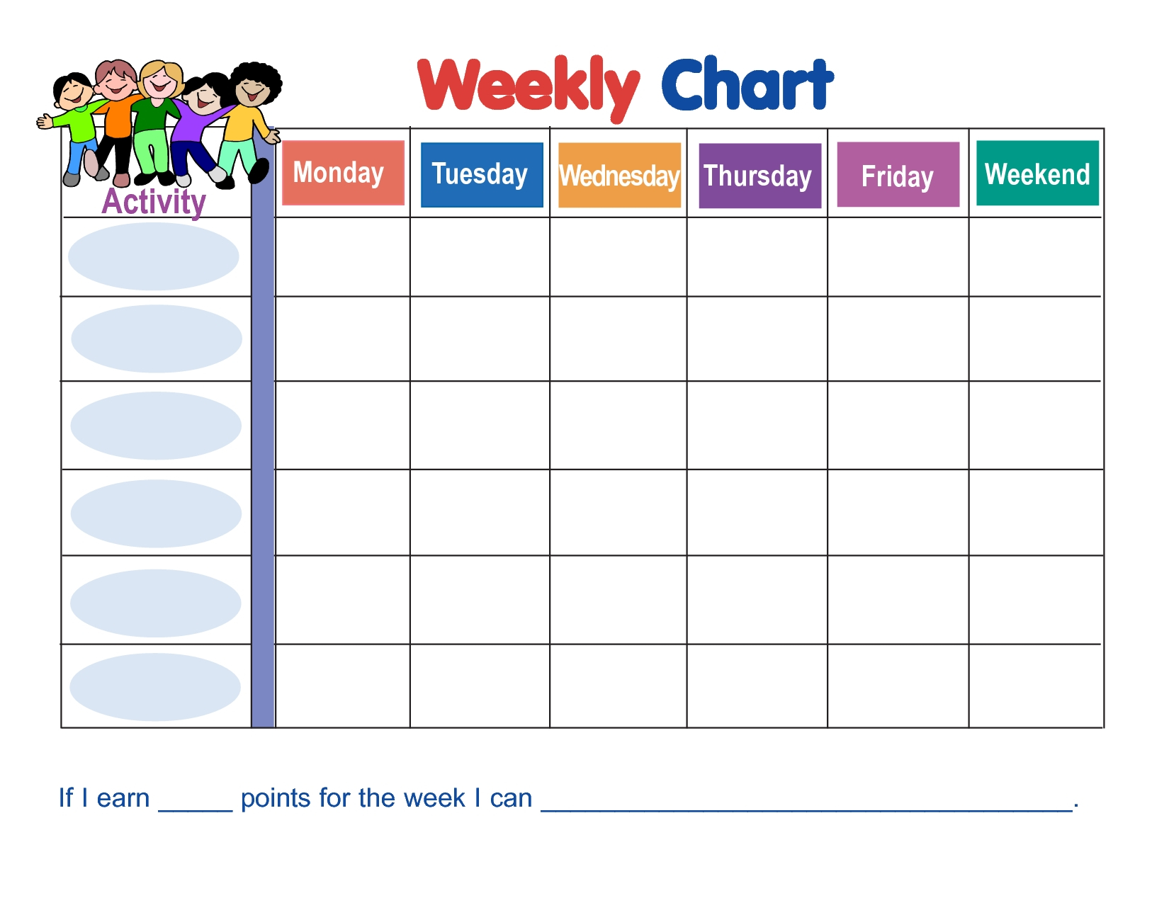 Blank Free Printable Star Charts Monday Thru Friday  Calendar throughout School From Moday Through Friday