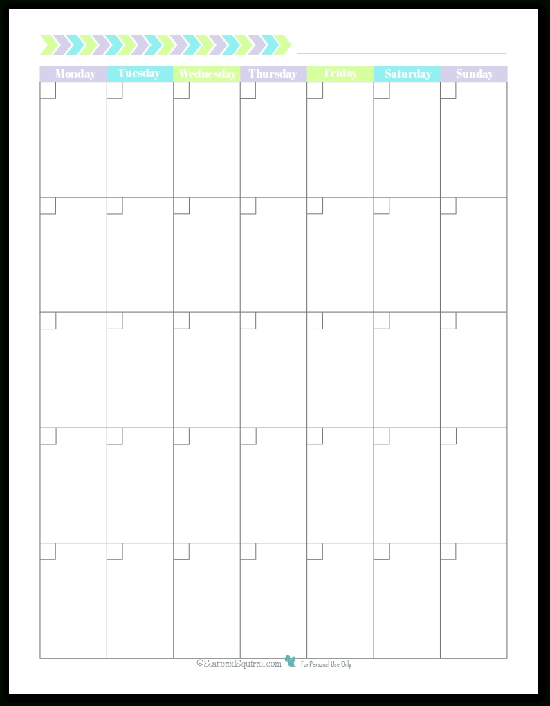 Blank Monthly Calendar Monday Start | Calendar Template Printable pertaining to Monday To Sunday Printable Calendar