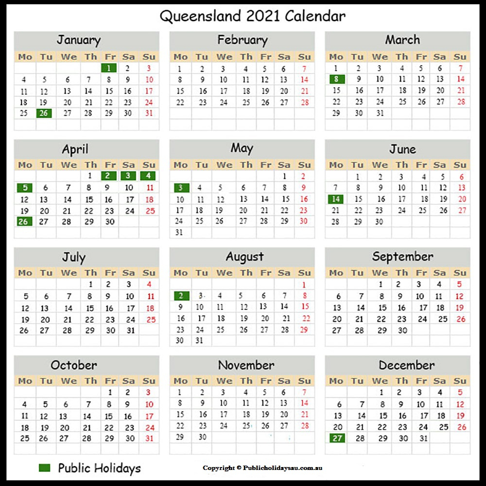 Calander 2021 Queensland Punlic Holidays | Calendar Printables Free Blank within 2022 School Calendar Qld