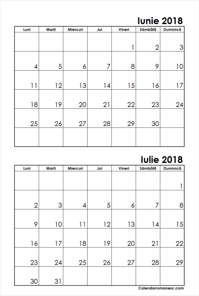 Calendar 2020 Romanesc Printabil  6 inside Calendar Zile Lucratoare 2022