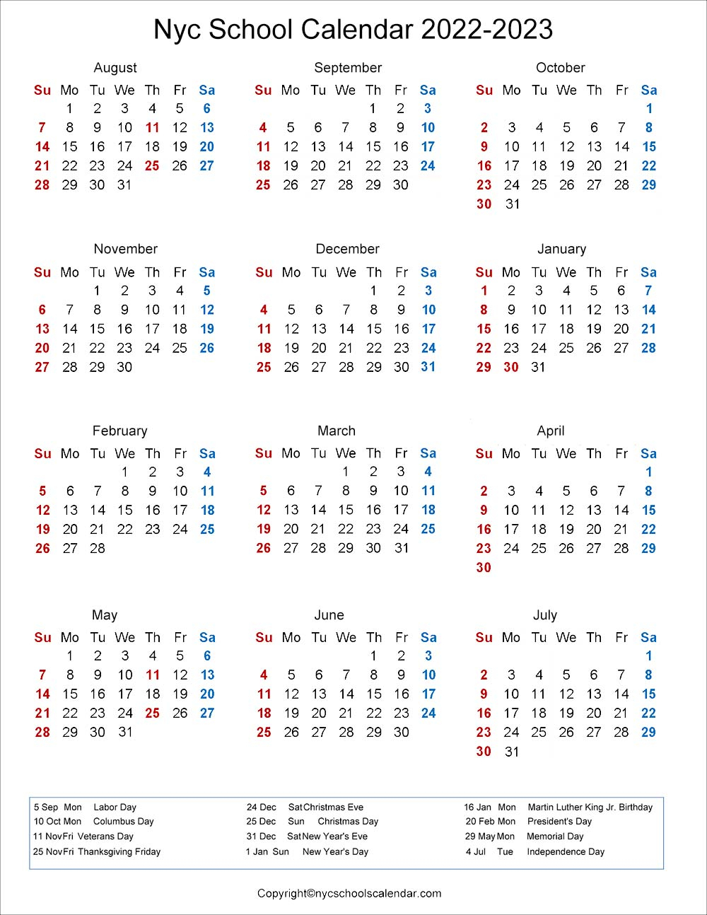 Calendar 2022 Nyc  Latest News Update pertaining to 2022 2023 School Calendar Nyc