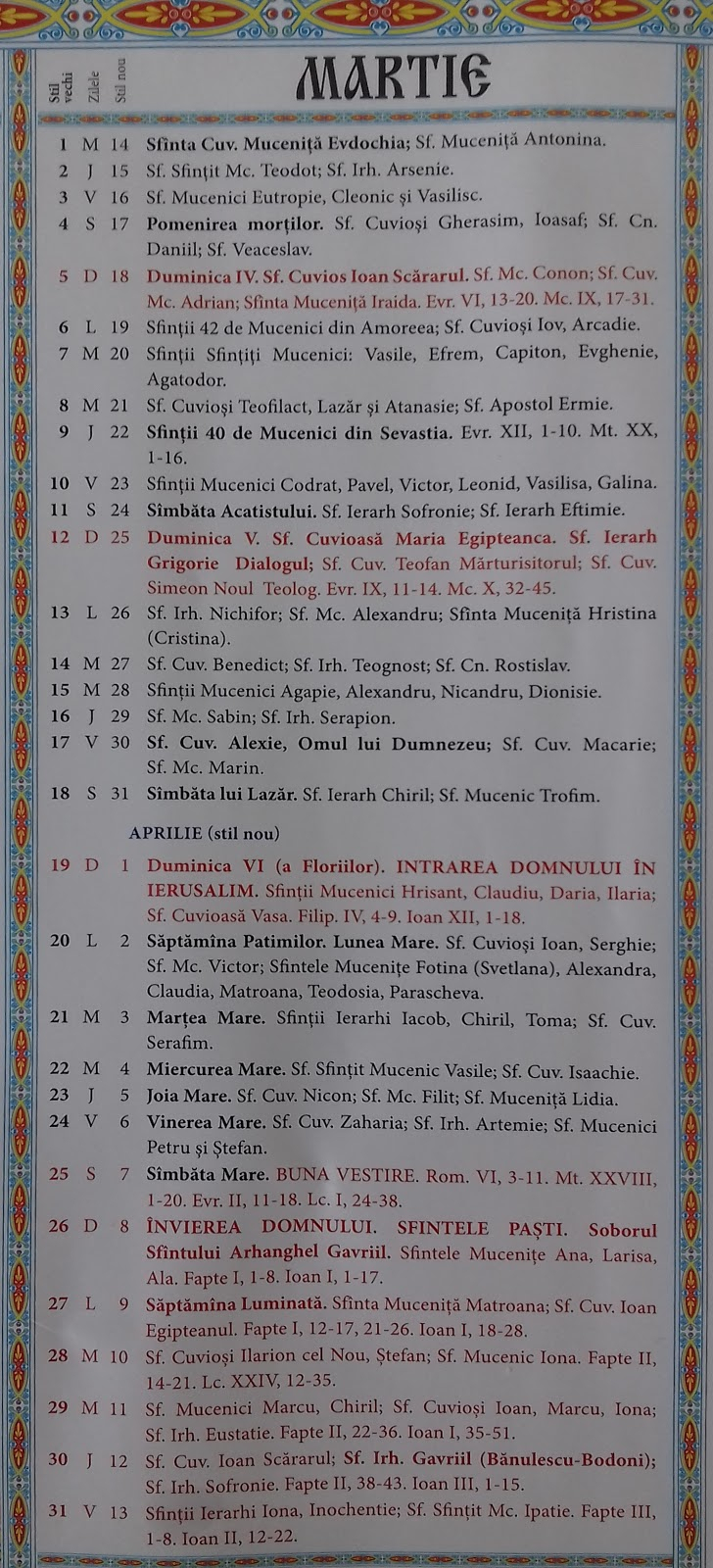 Calendar Crestin Ortodox Stil Vechi 2021 in Calendar Ortodox Stil Vechi 2022 Pdf