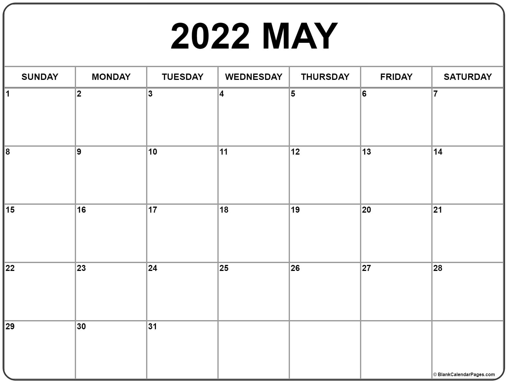 Calendar May 2022 Template inside Printable Nfl 2022 Schedule