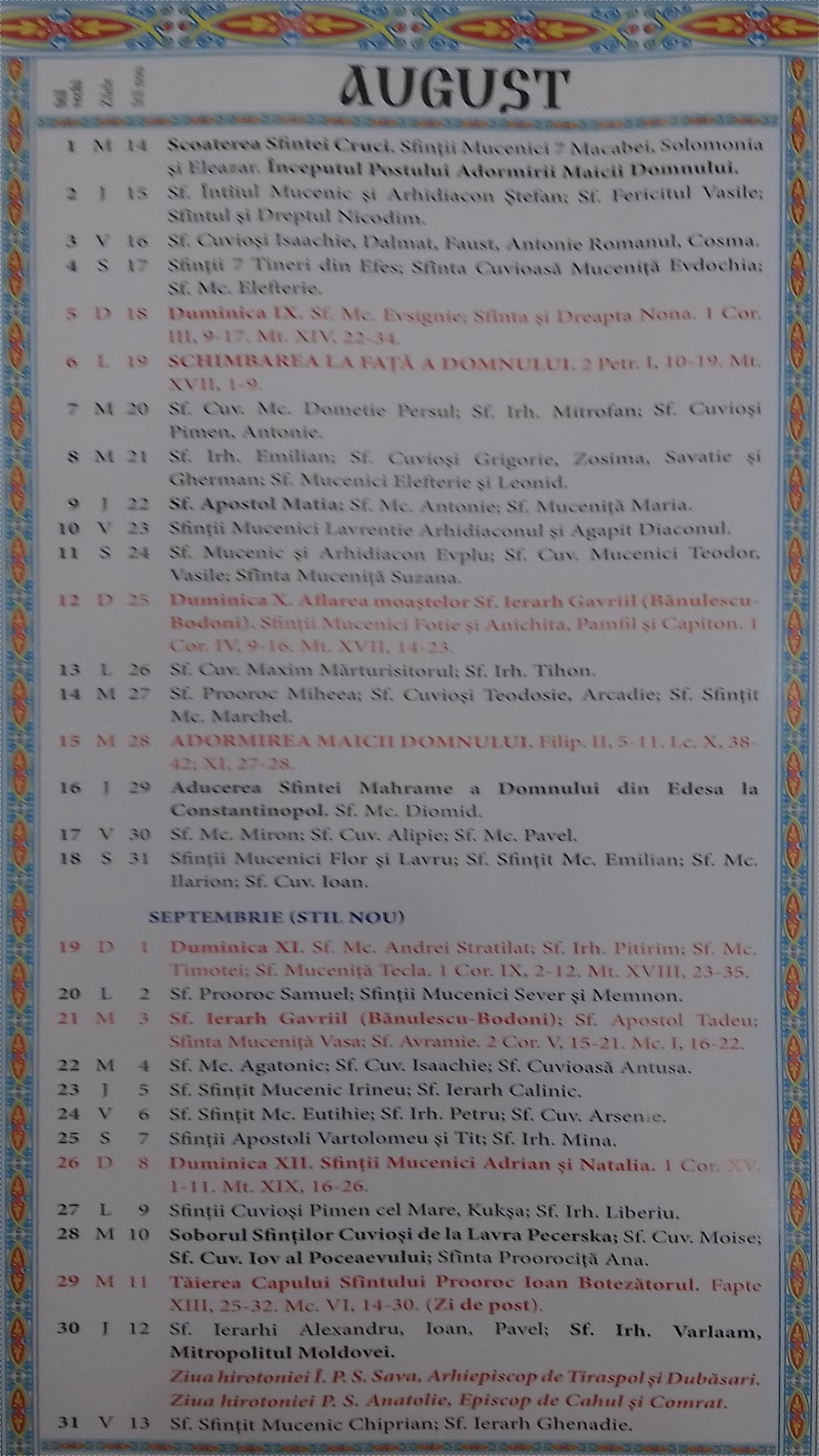 Calendar Ortodox 20212022 Moldova : Calendar Crestin Ortodox 2019 Stil for Calendar Ortodox Stil Vechi 2022 Pdf