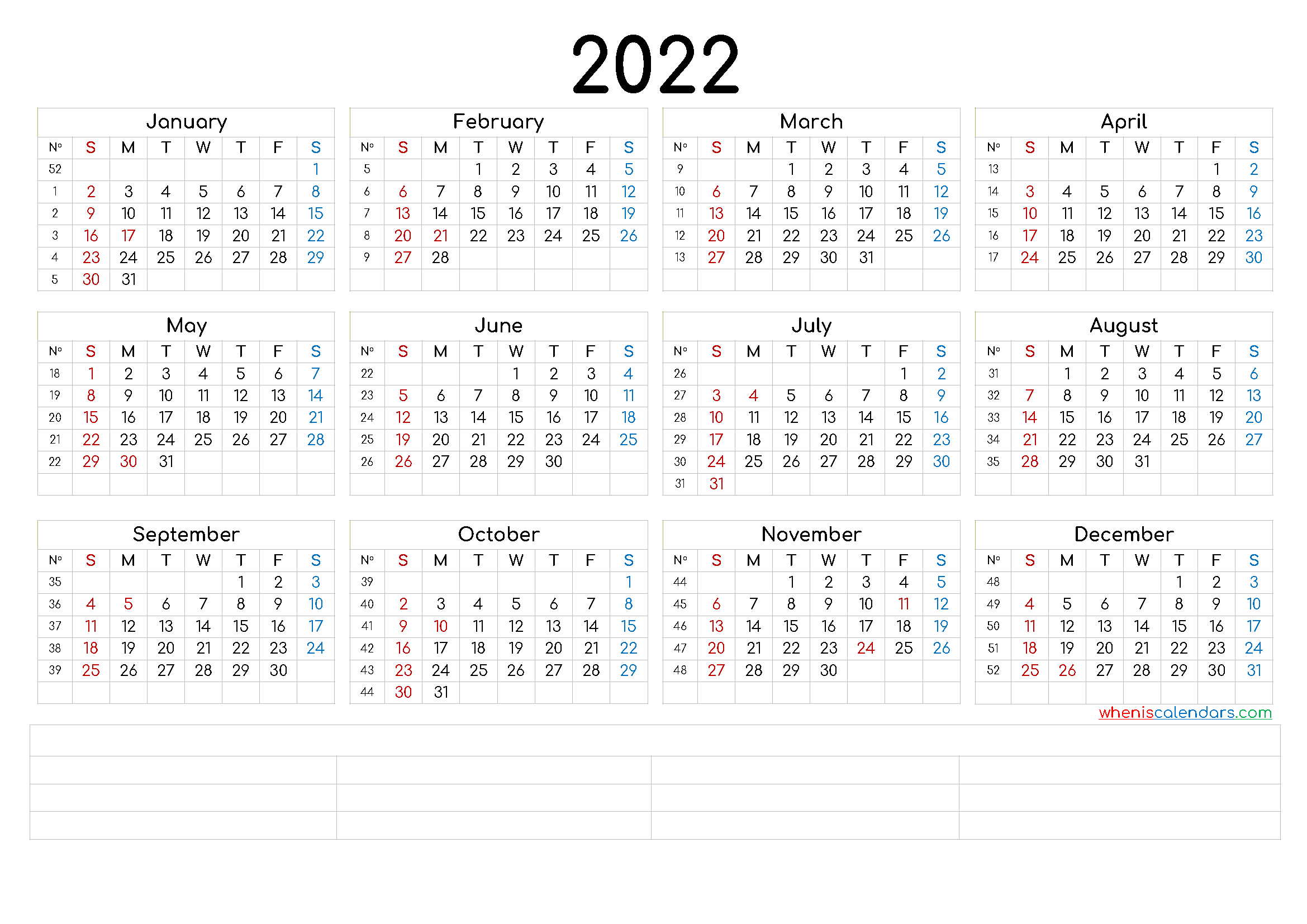 Calendar Week 2022 : Simple 2022 Year Calendar, Week Starts  | Stock throughout 2022 Calendar With Weeks