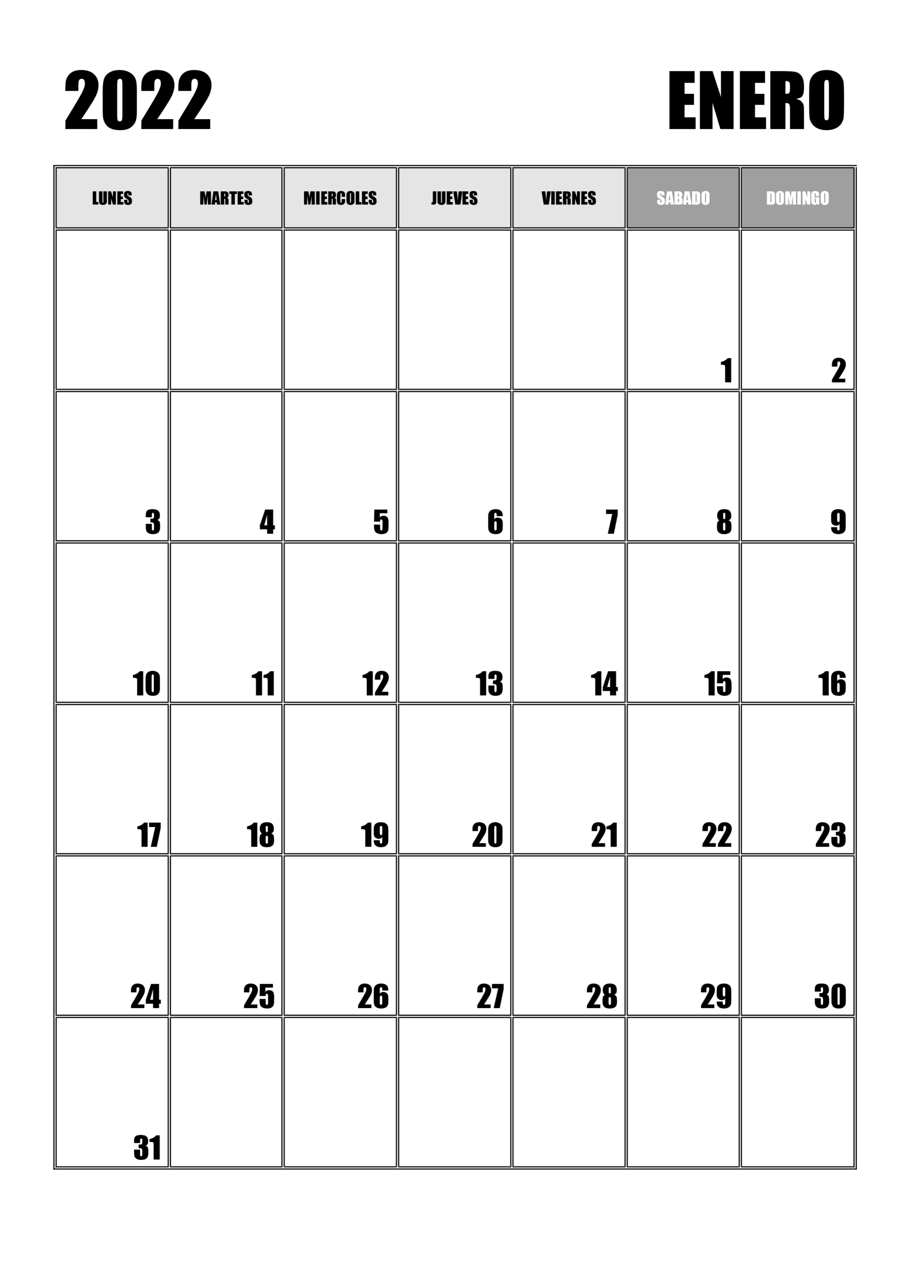 Calendario Enero 2022  Calendarios.su throughout Calendario Juliano 2022 Para Imprimir