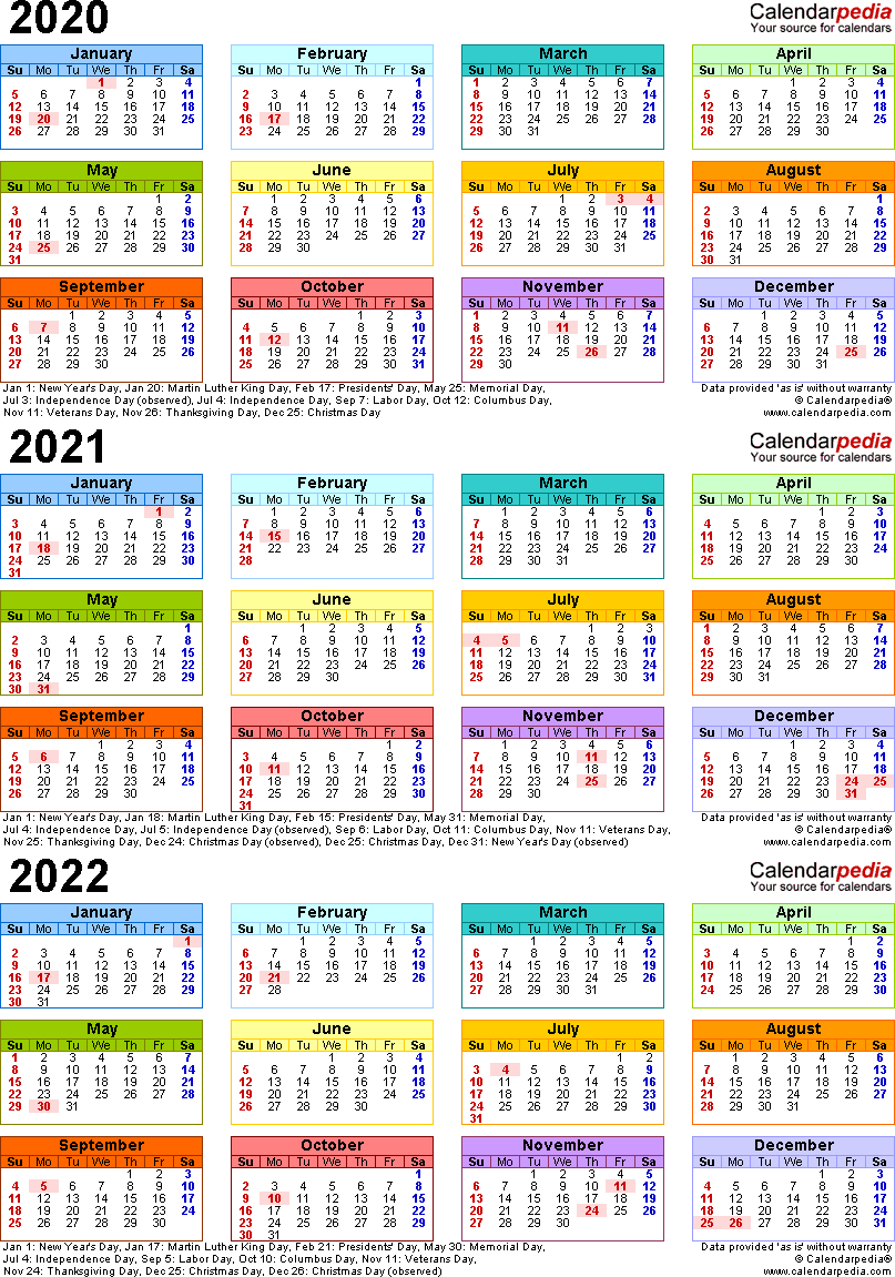 Collect Three Year Calendar 2020 2021 2022 | Calendar Printables Free Blank with Calendar Zile Lucratoare 2022