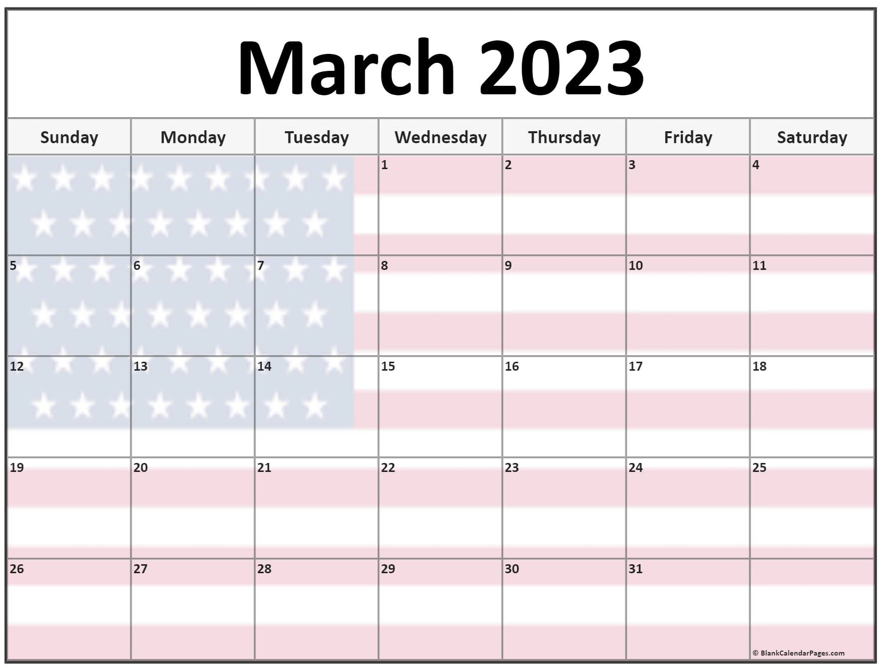 Collection Of March 2023 Photo Calendars With Image Filters. regarding March 2023 Motivational Quote Printable Clander