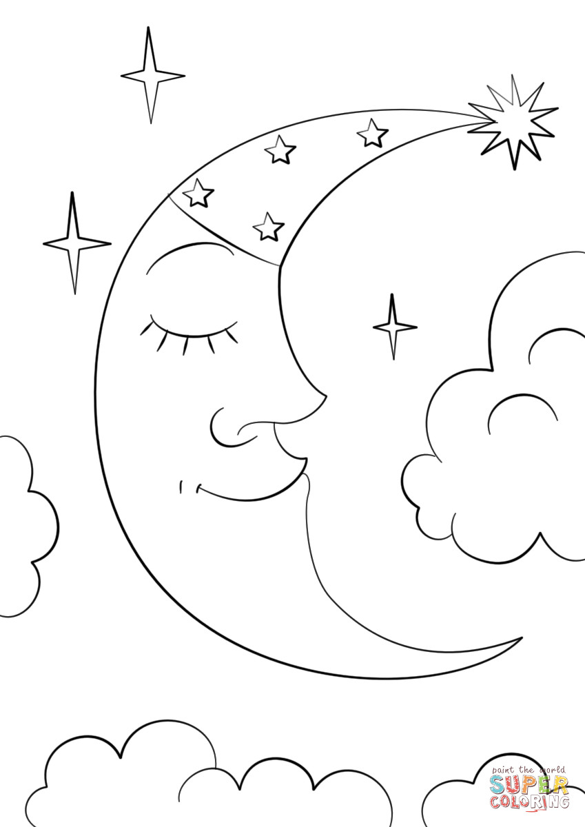 Crescent Moon Coloring Page At Getcolorings | Free Printable pertaining to Freee Printable Moon Date